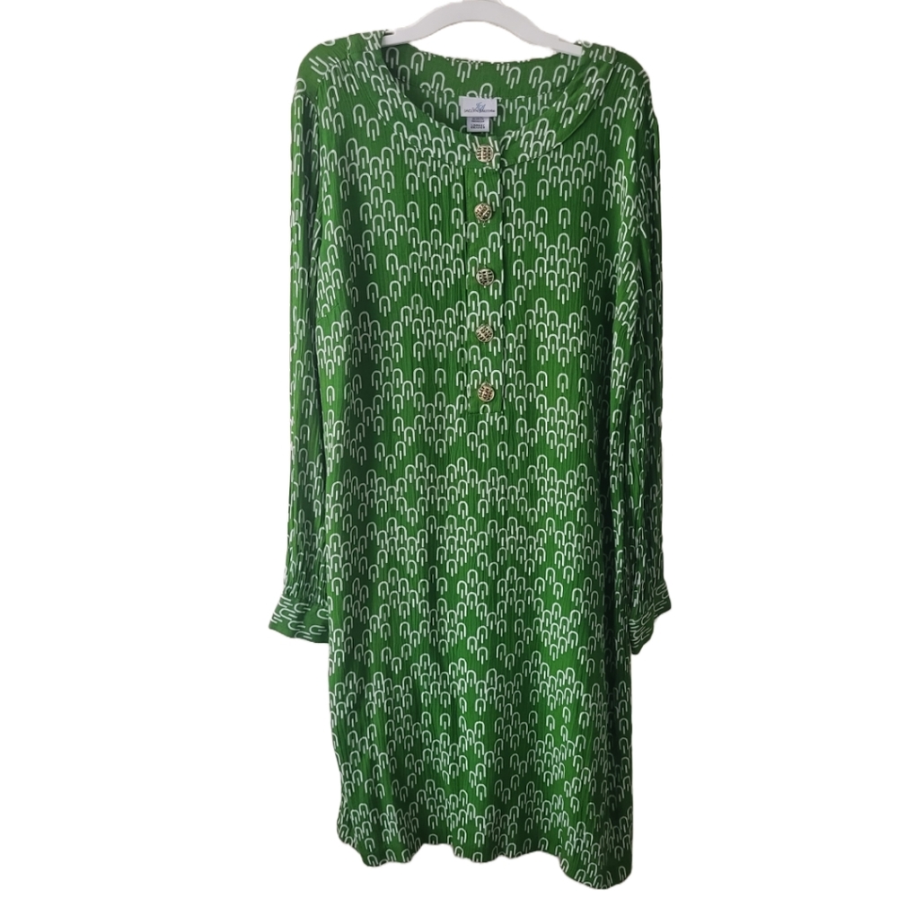 Jaclyn Smith Funky Green Shift Dress